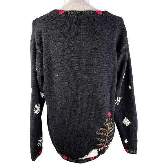 Quacker Factory Snowman Sweater M Button Down Embroidered - Picture 2 of 13